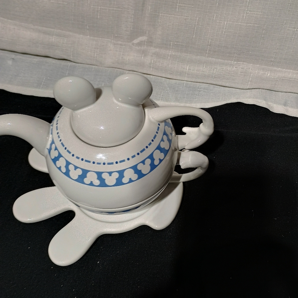 Disney White and Blue Ceramic Teapot